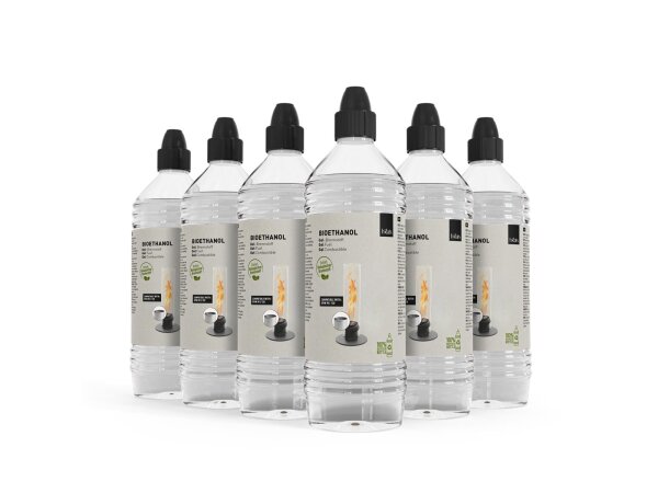 Bioethanol Gel-Brennstoff 1l Flasche | 6er-Pack