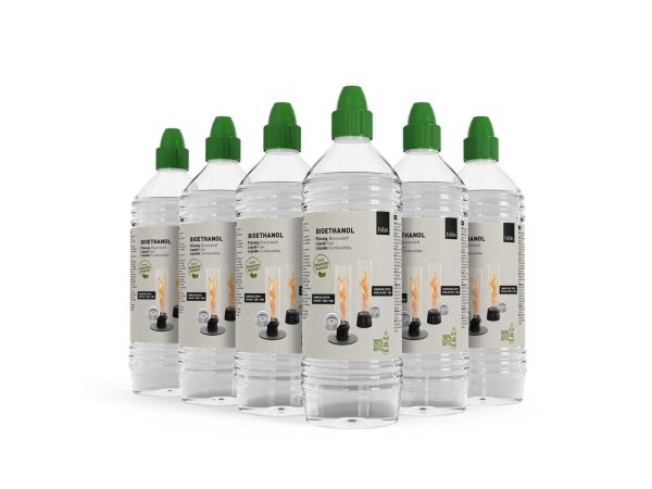 Bioethanol Flüssig-Brennstoff 1l Flasche | 6er-Pack