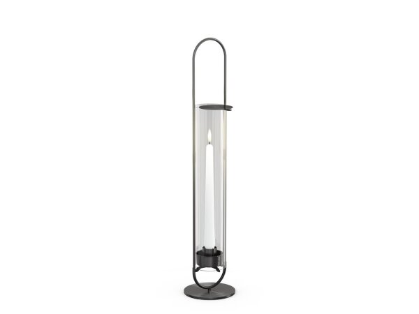 OVAL CANDLE 55 Kerzenhalter schwarz gebürstet