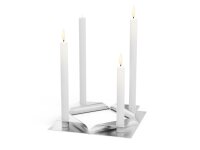 SQUARE CANDLE Kerzenhalter-Set silber