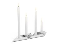 SQUARE CANDLE Kerzenhalter-Set silber