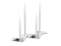 SQUARE CANDLE Kerzenhalter-Set silber