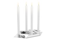 SQUARE CANDLE Kerzenhalter-Set silber