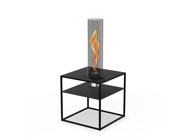 FIRE FRAME Lounge-Tisch mit SPIN air 1200 Einbau all black