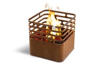 CUBE Feuerkorb Cortenstahl